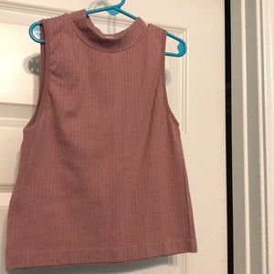 Mauve/dusty pink high neck top